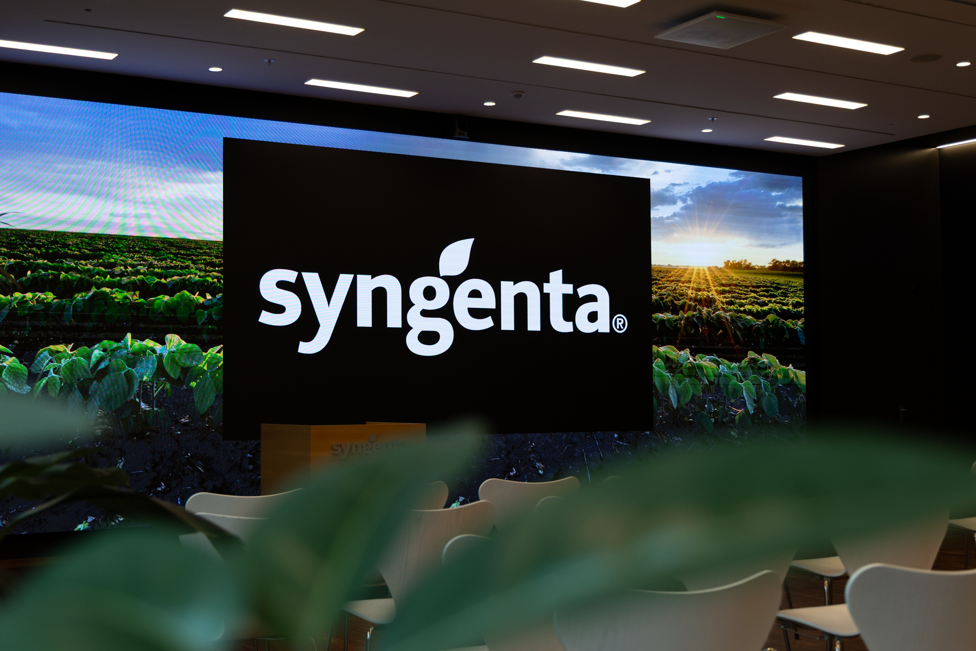 Media technology in the Syngenta auditorium in Stein